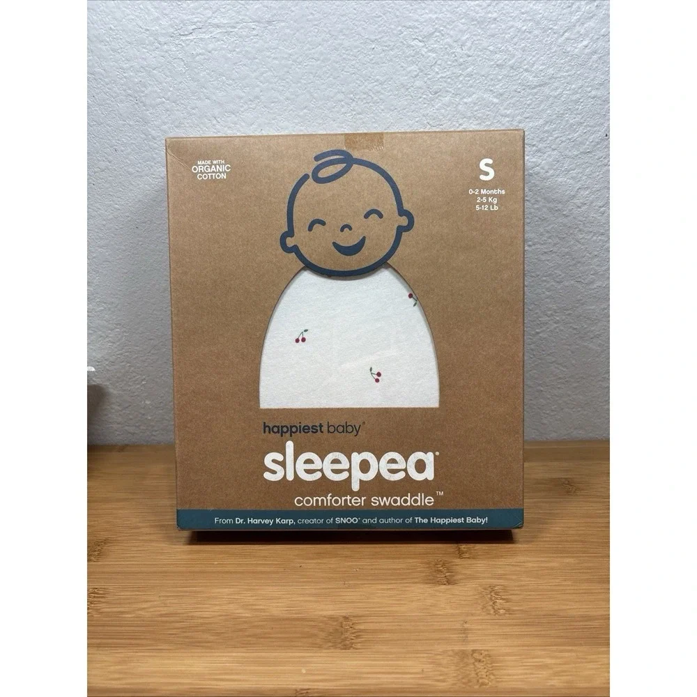 sleepea Comforter Swaddle Sleep Sack in Cream with Cherry Print - happiеst baby
